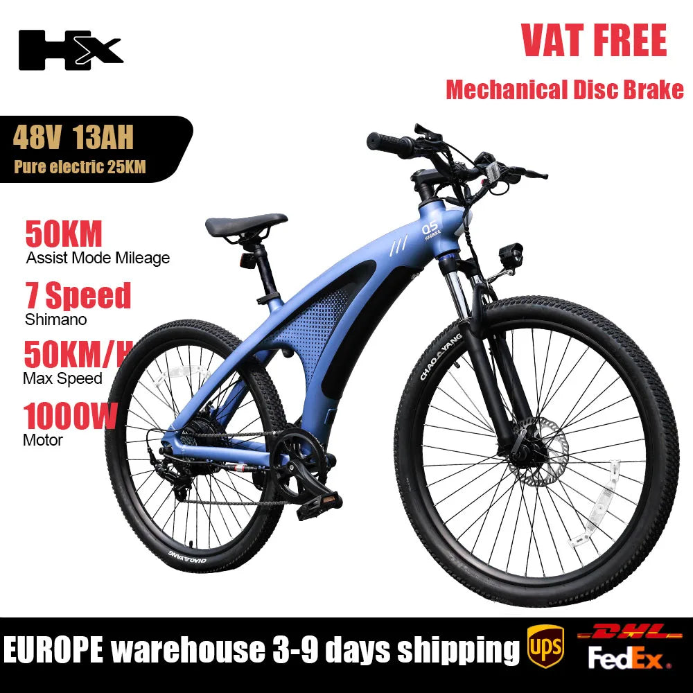 HUANCI Q5 Electric Mountain Bike With Torque Sensor Hydraulic Brakes