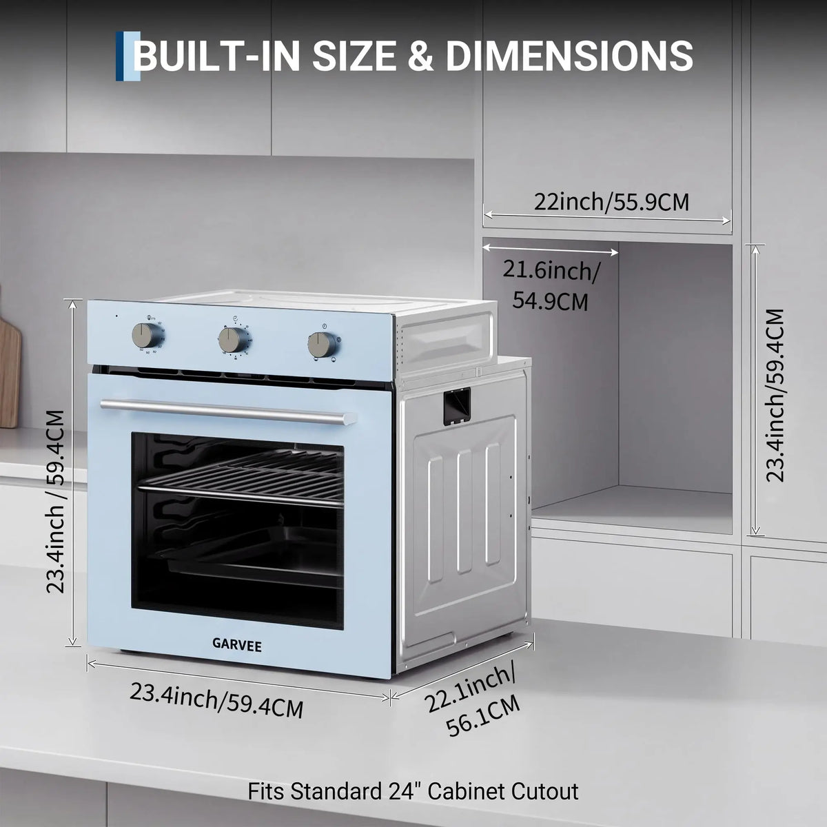 Built In Electric Wall Oven With Four Cooking Functions