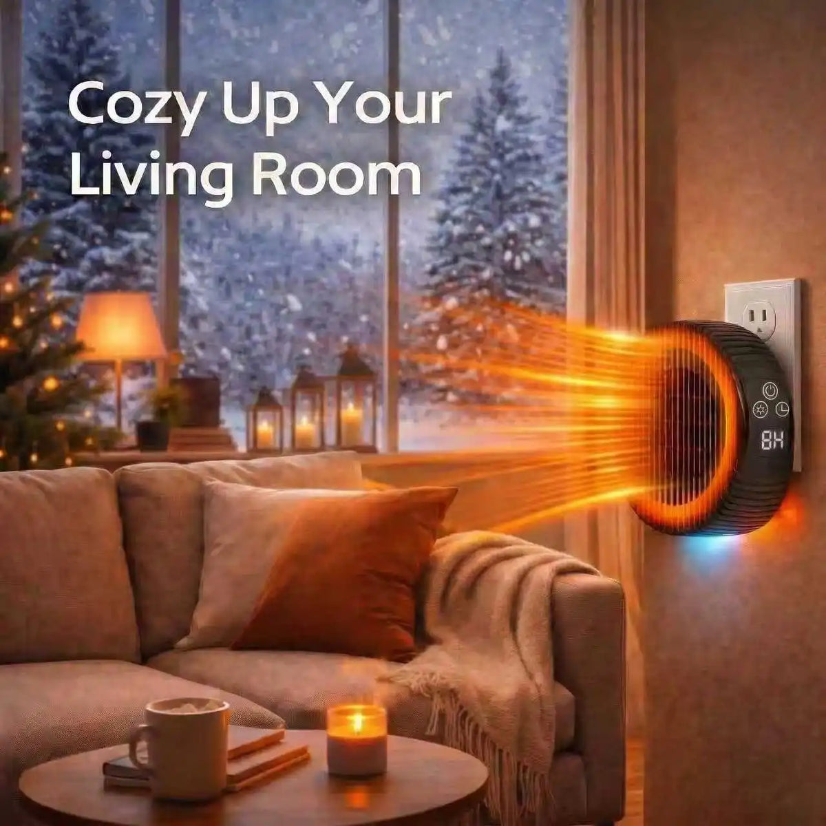 Portable Plug In Electric Space Heater With Timer And Thermostat