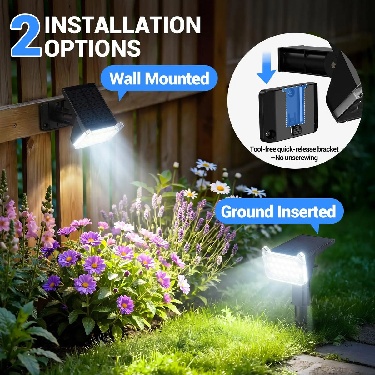 KPSTEK Solar Outdoor Spotlights Waterproof LED Landscape Lights