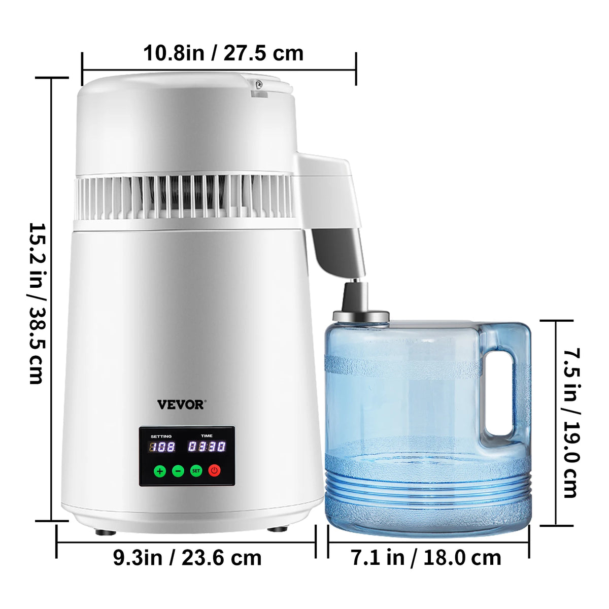 SucceBuy Stainless Steel Water Distiller For Pure Home Drinking Water