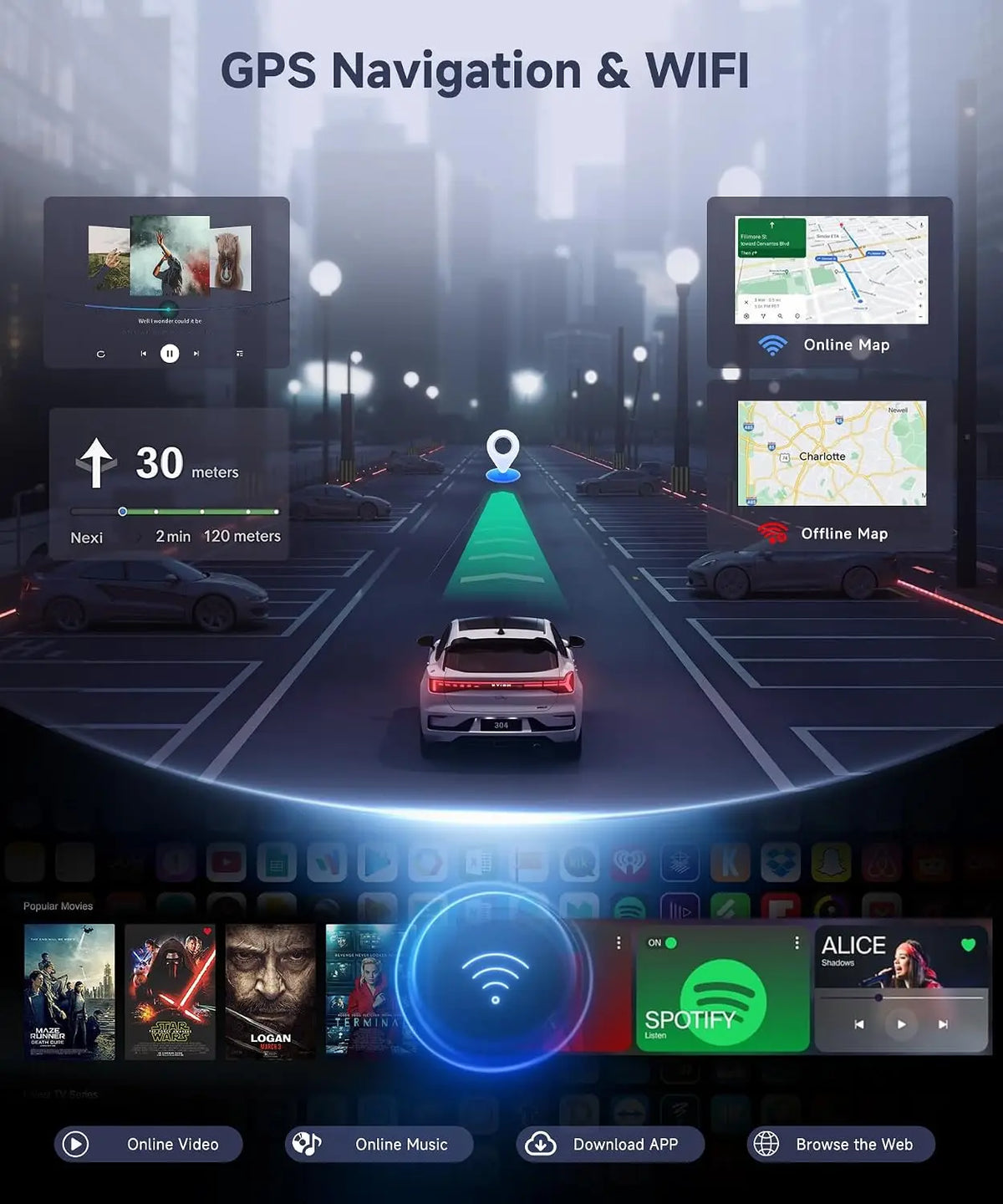 Android Touch Car Stereo Receiver With Wireless Carplay And WiFi