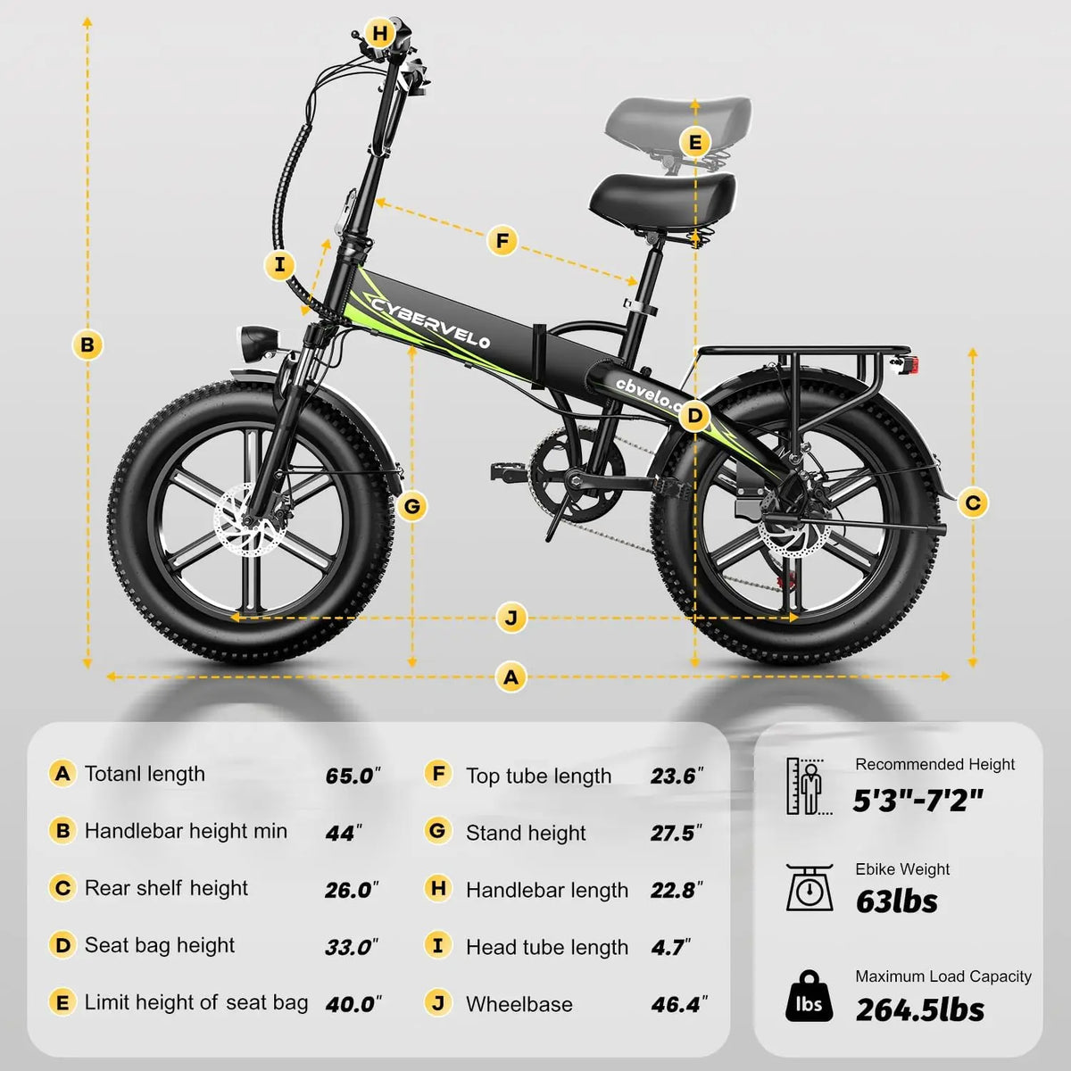 Cybervelo Ek5 Foldable 1000W Electric Mountain Ebike Long Travel Range