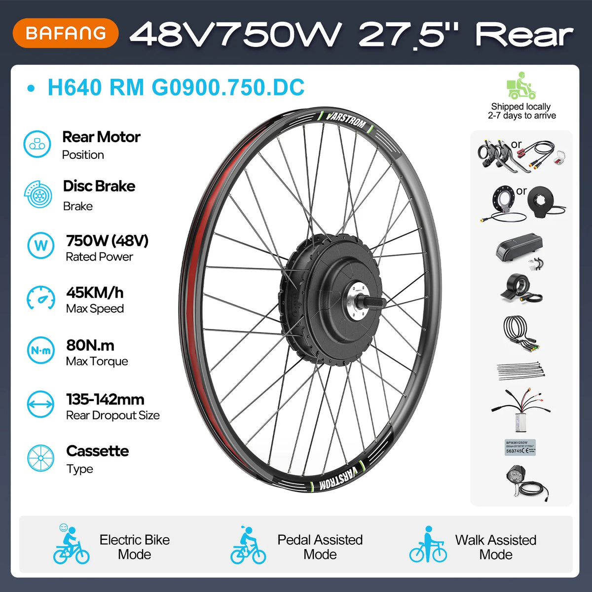 Bafang Brushless Rear Hub Motor For Cassette Wheel Drive