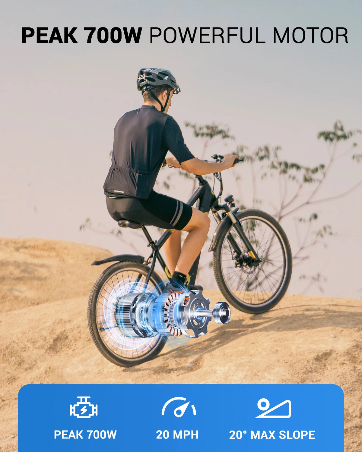 GYROOR 550W Electric Bike With 48V Removable Battery