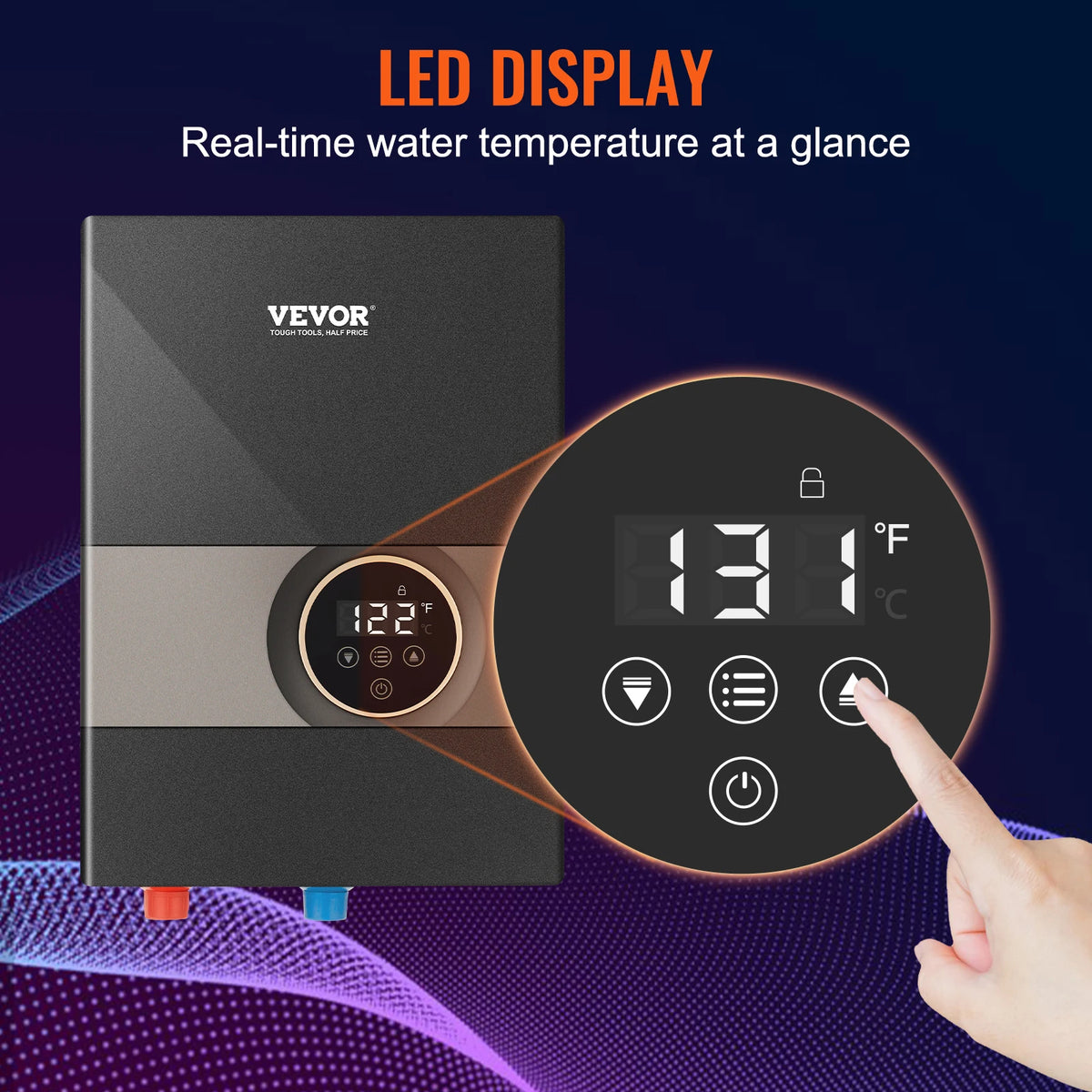 SucceBuy Instant Electric Water Heater With Digital Temperature Display