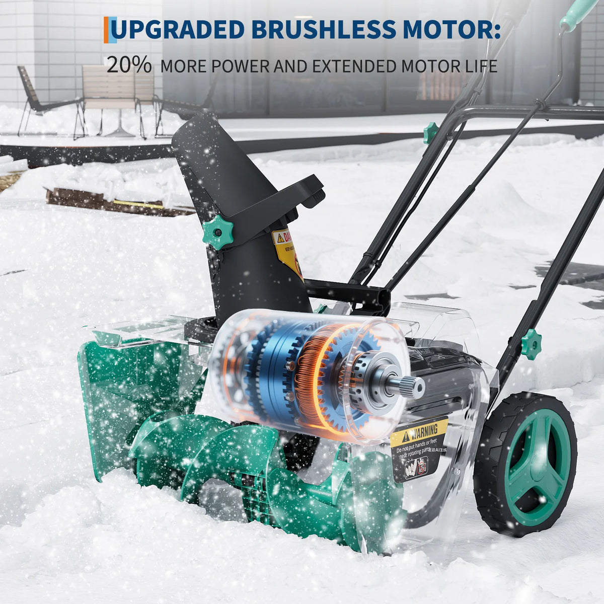 Electric Corded Snow Blower With Adjustable Chute And Safety Lock