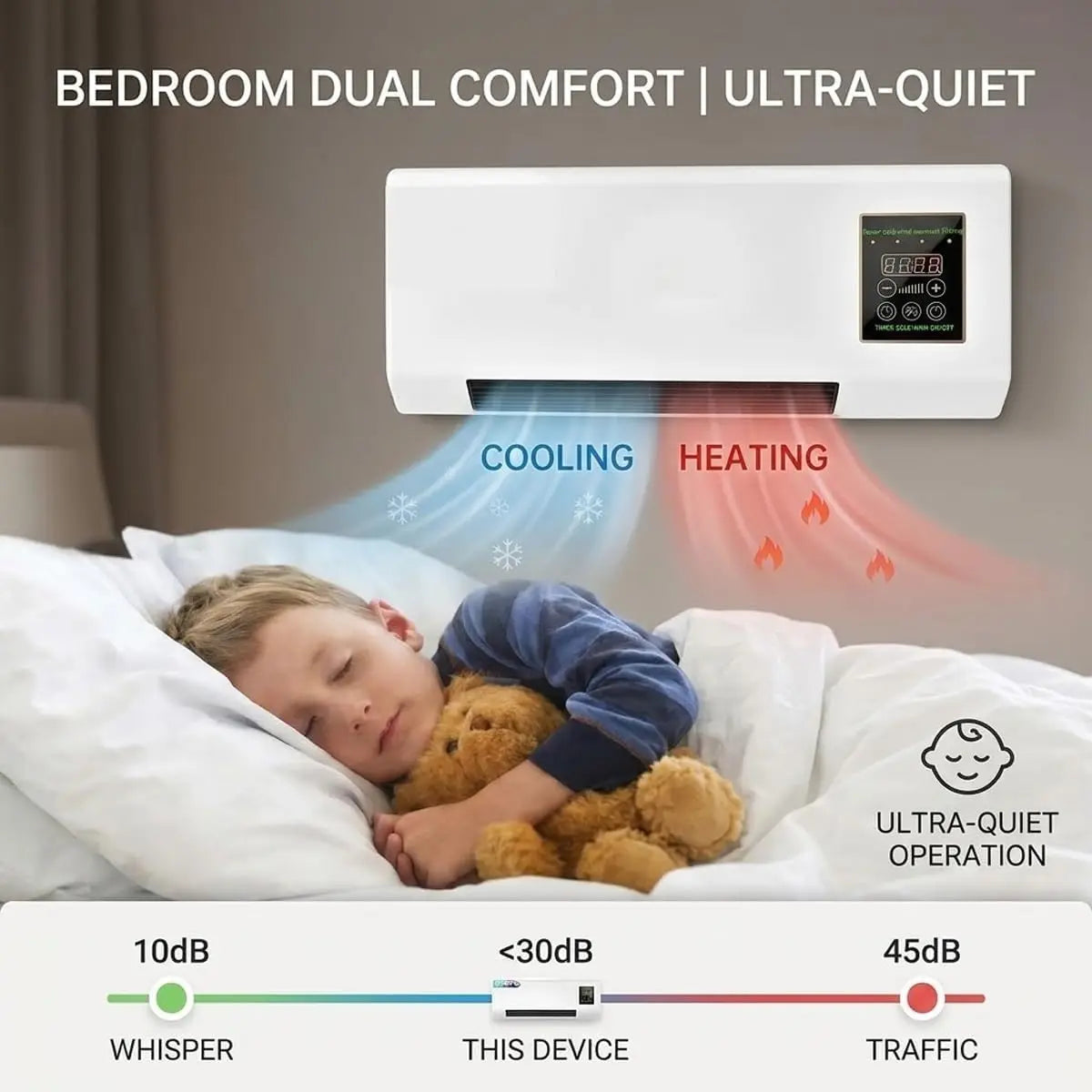 Wall Mounted Electric Heater And Fan With Remote Control