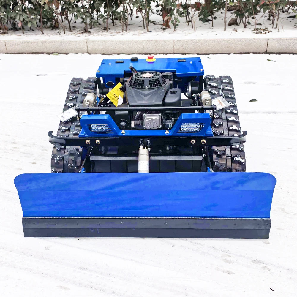 MASENTER Remote Control Crawler Lawn Mower With Snow Shovel Attachment