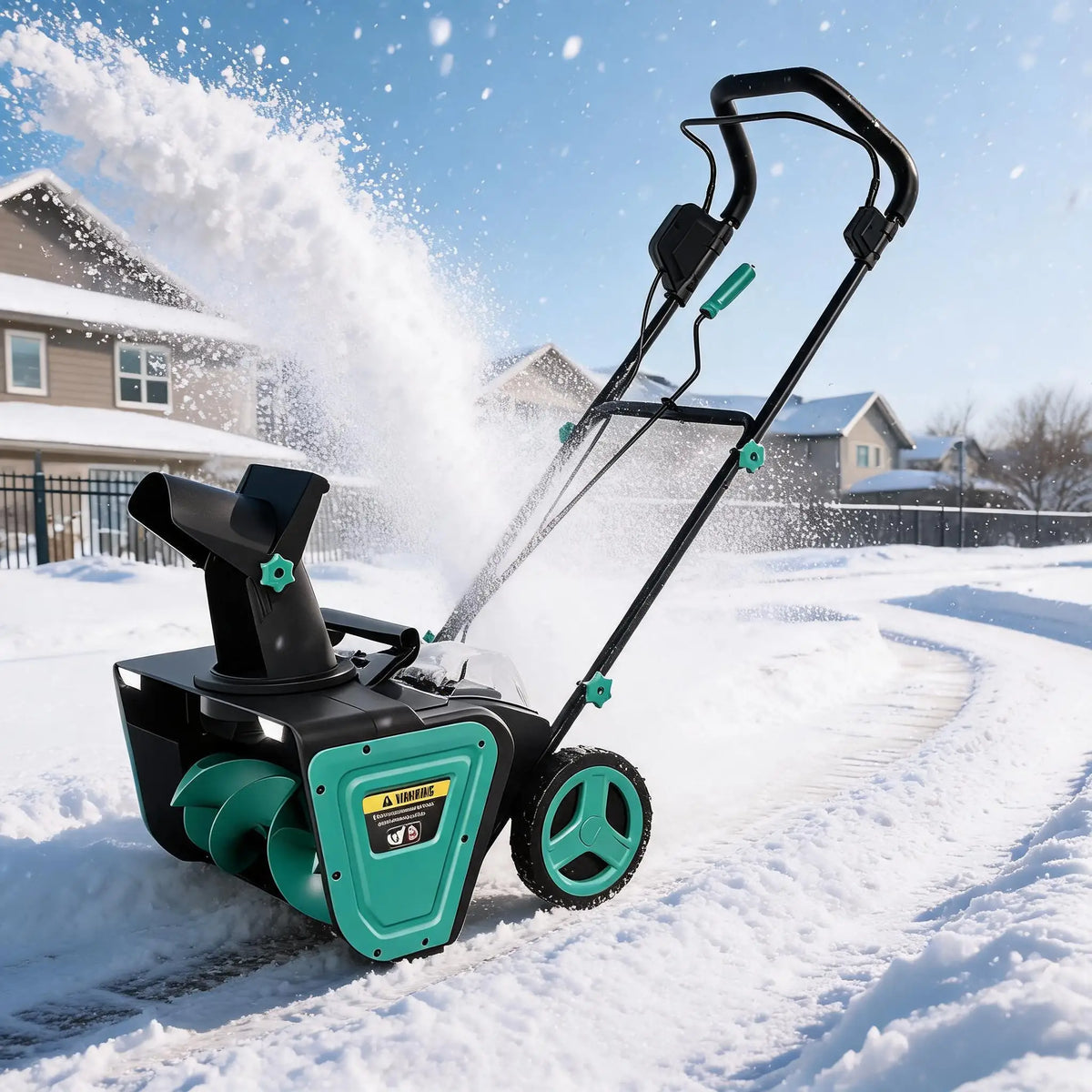 Electric Corded Snow Blower With Adjustable Chute And Safety Lock
