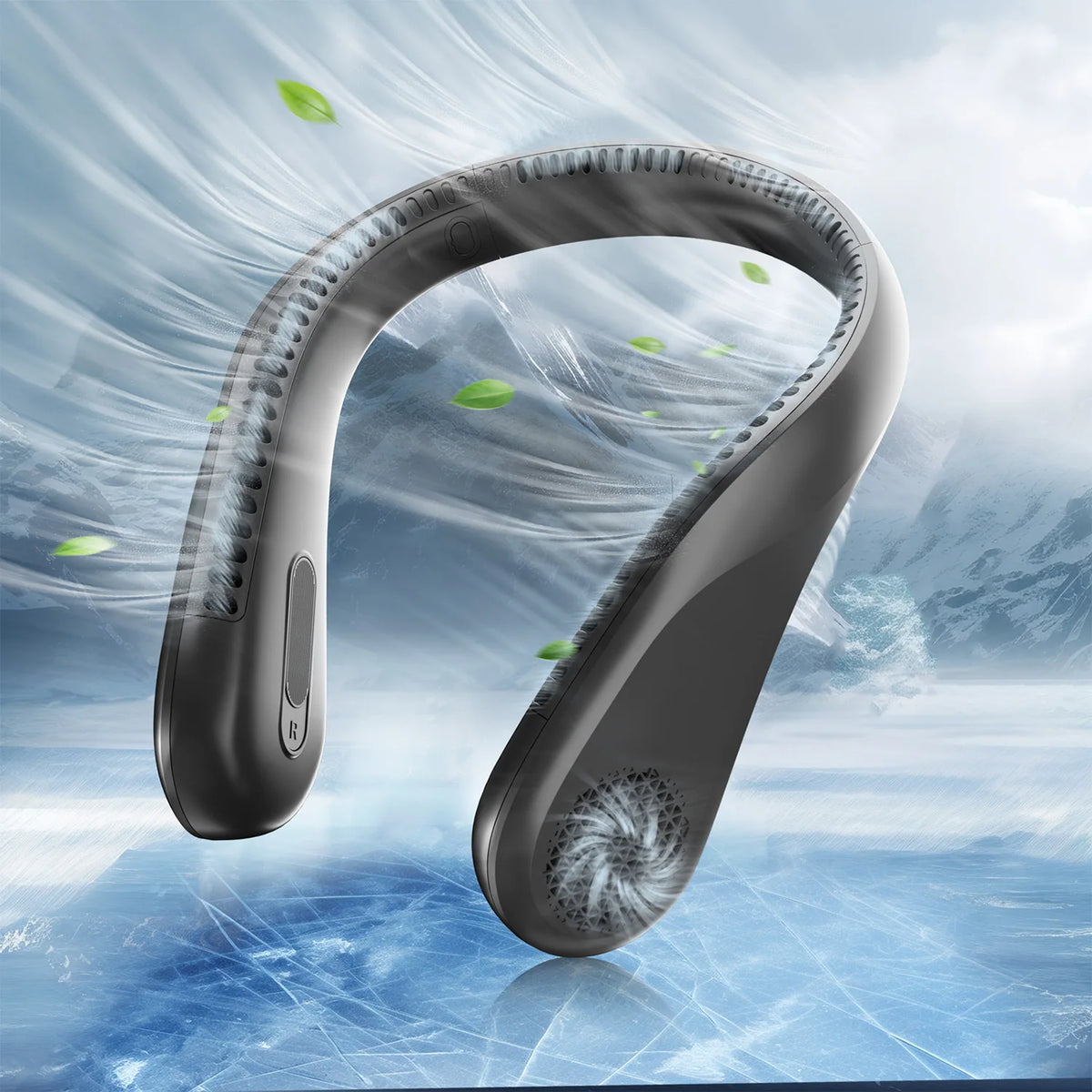 Bladeless Wearable Neck Fan With LED Display USB Rechargeable
