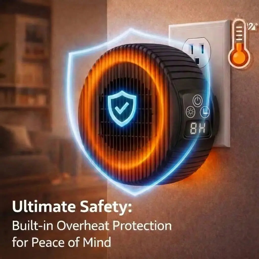 Portable Plug In Electric Space Heater With Timer And Thermostat