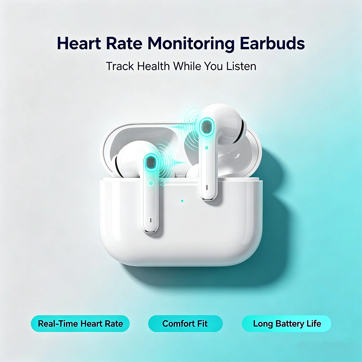 ZZLOVE Wireless Heart Rate Monitor Bluetooth Noise Cancelling Earbuds
