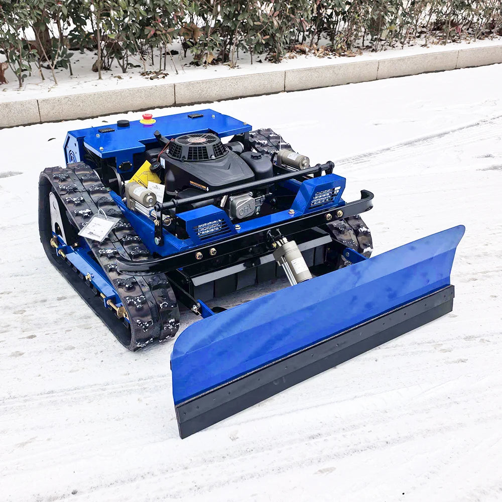 MASENTER Remote Control Crawler Lawn Mower With Snow Shovel Attachment