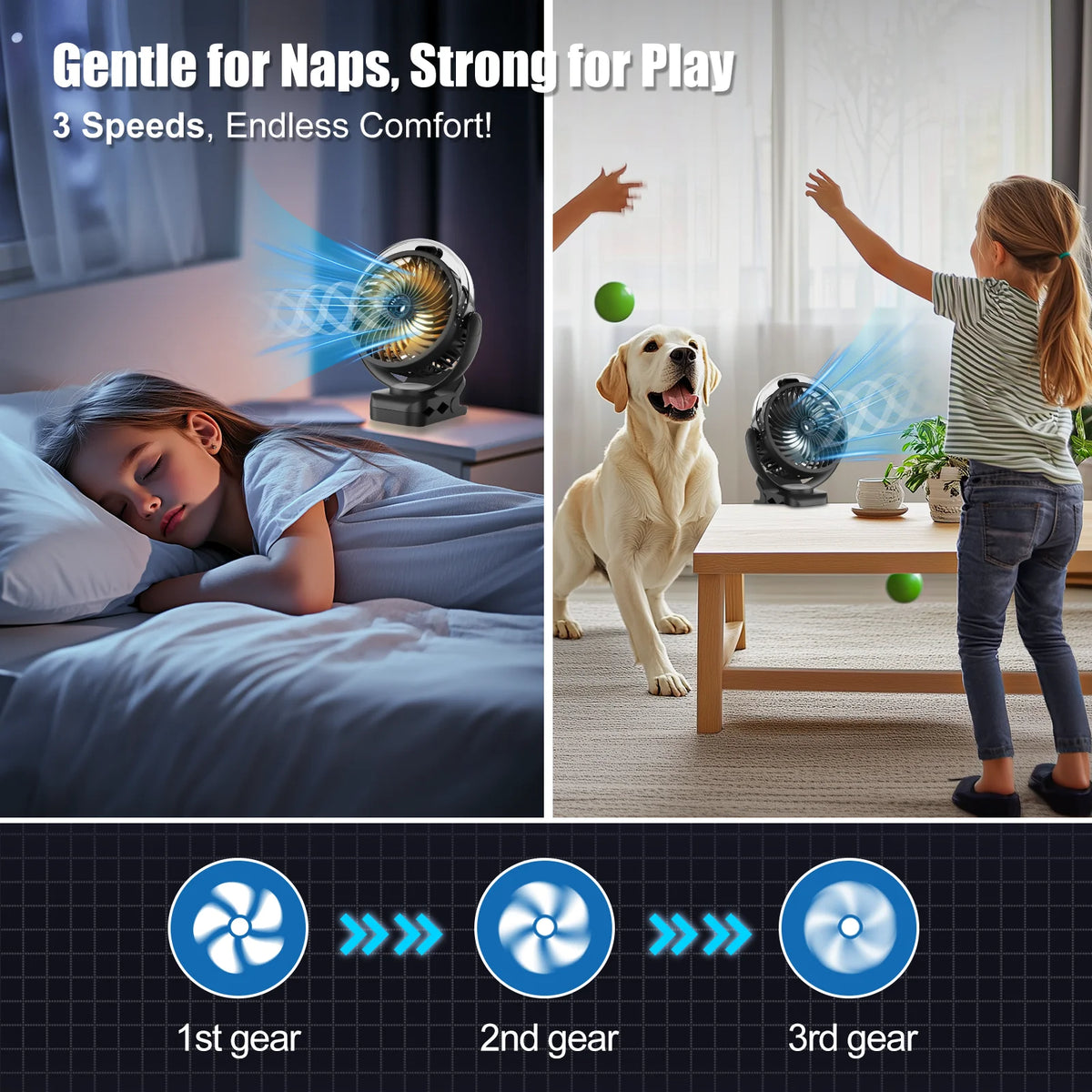 Portable Clip On Mist Cooling Fan Rechargeable Adjustable Desk Fan