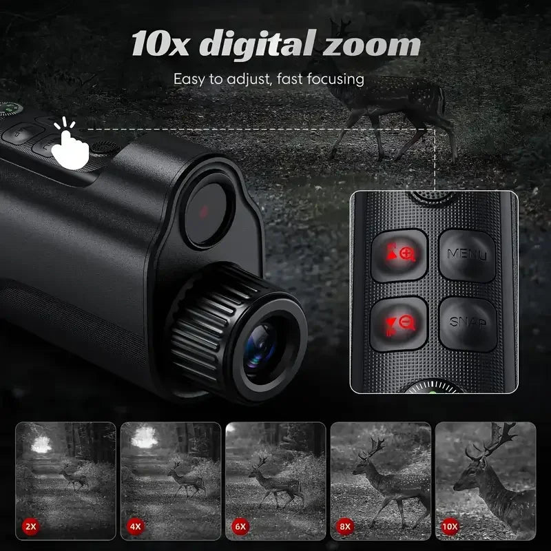 Night Vision Monocular With 10x Digital Zoom And Hd Screen