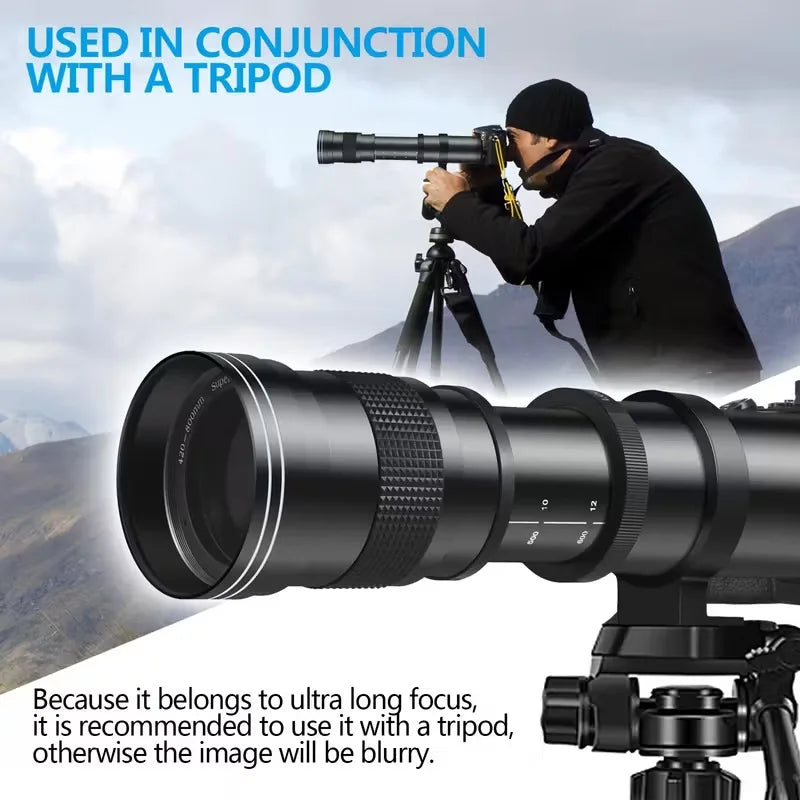 Professional Manual 420 To 800 Mm T Mount Camera Lens