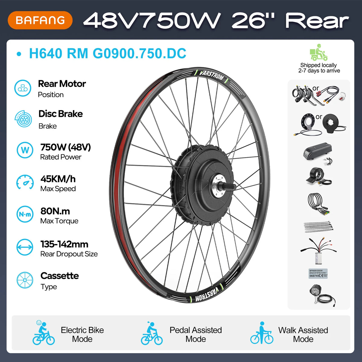 Bafang Brushless Rear Hub Motor For Cassette Wheel Drive