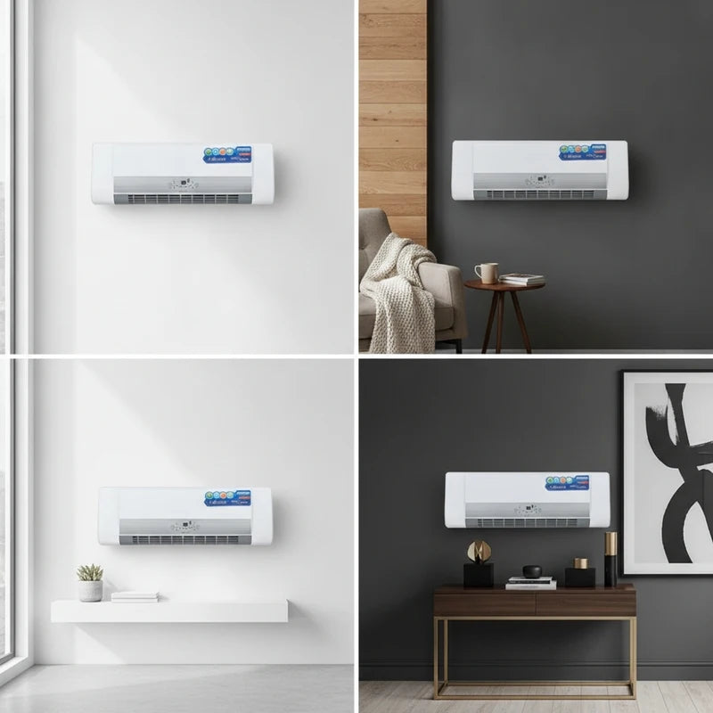 Digital Bladeless Wall Mounted Electric Heater With Touch Screen Control