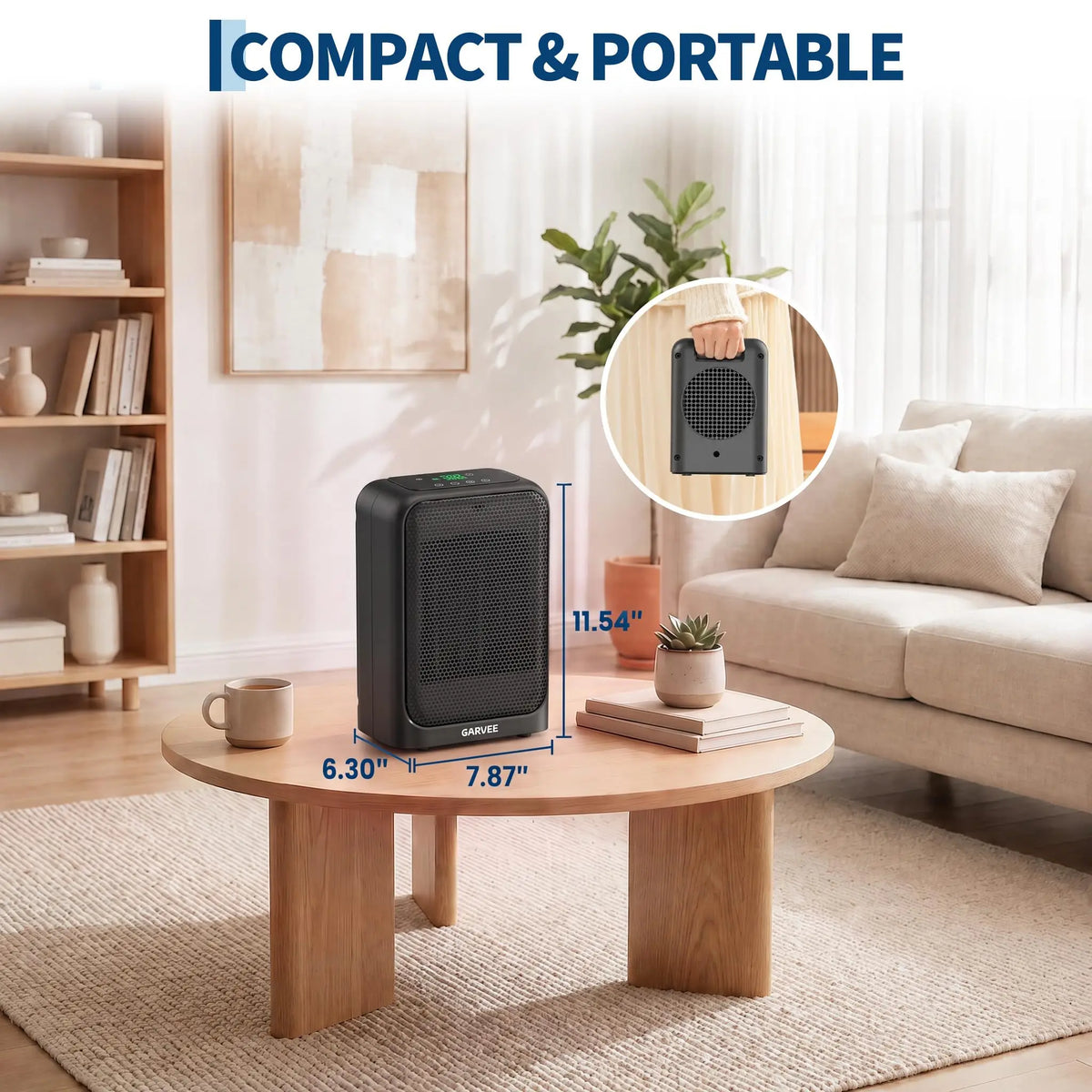 HiMISS Portable Ceramic Space Heater With Adjustable Thermostat