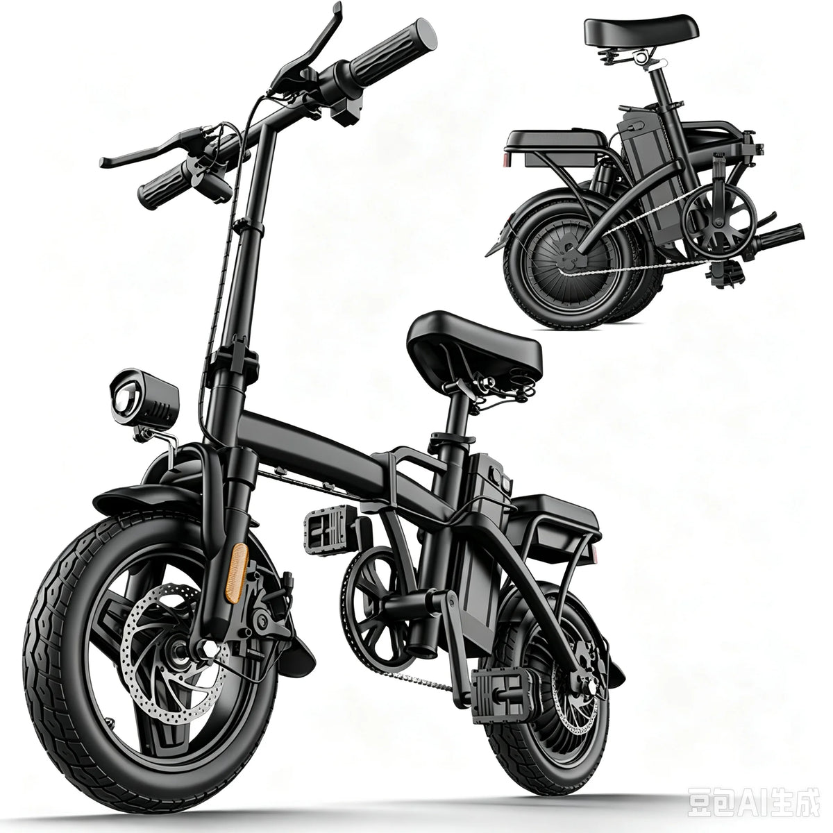 Folding Electric Bike With 48V Battery And Dual Brakes