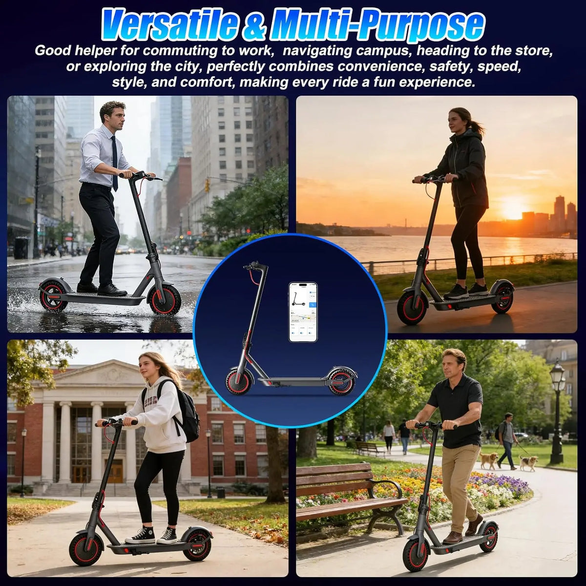OBX Foldable Electric Scooter With App And Long Range Battery
