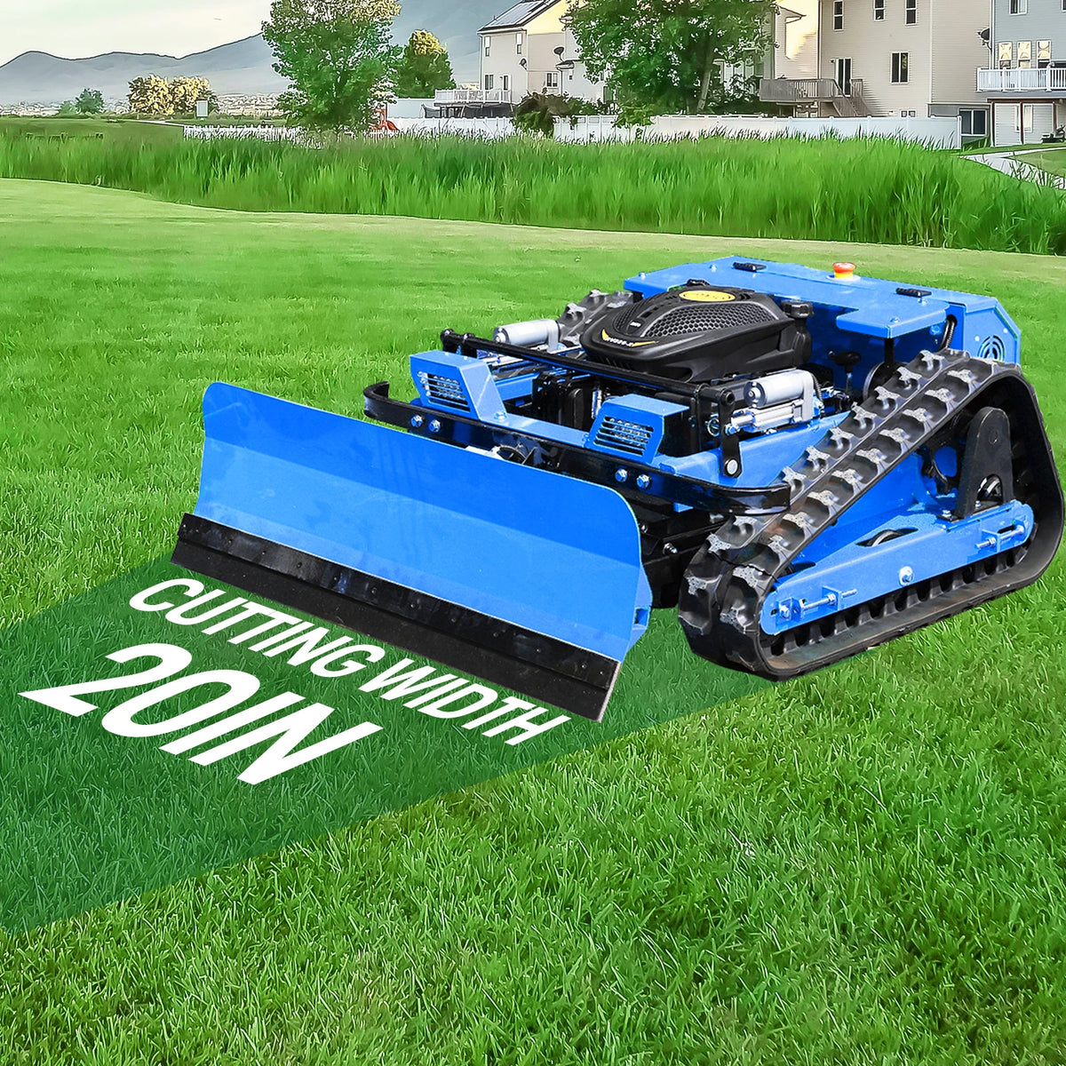 MASENTER Remote Control Crawler Lawn Mower With Snow Plow