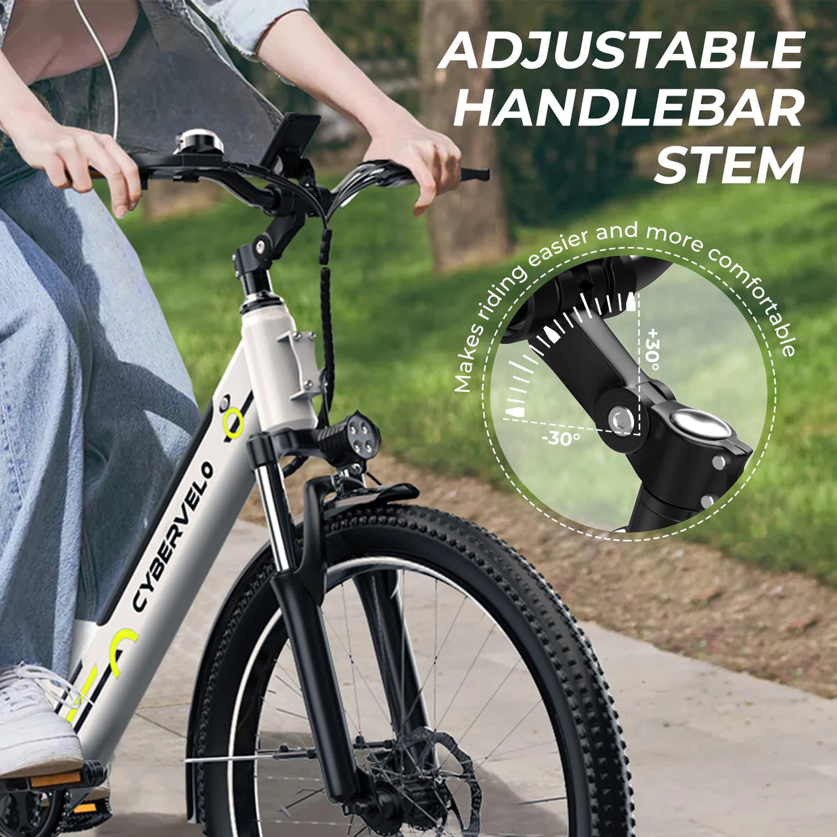 Cybervelo Urban Commute Electric Bike 1000W Peak Motor Detachable Battery