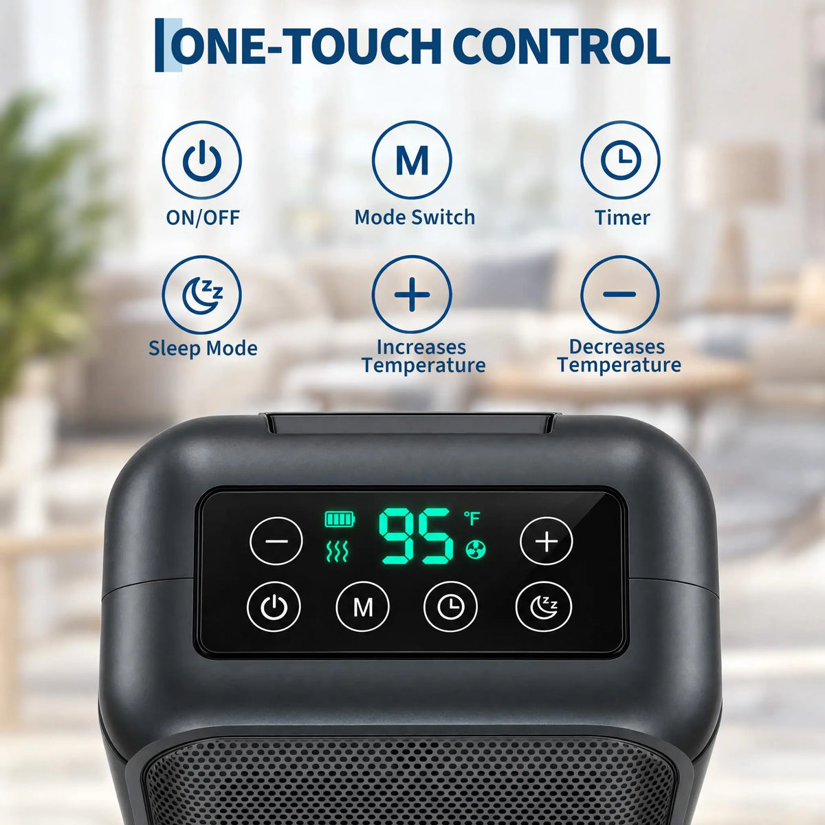 HiMISS Portable Ceramic Space Heater With Adjustable Thermostat