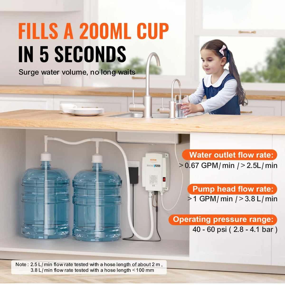 SucceBuy Automatic Double Pipe Bottled Water Dispenser Pump System