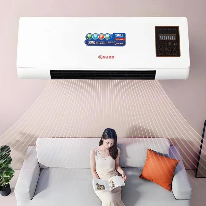 Digital Bladeless Wall Mounted Electric Heater With Touch Screen Control