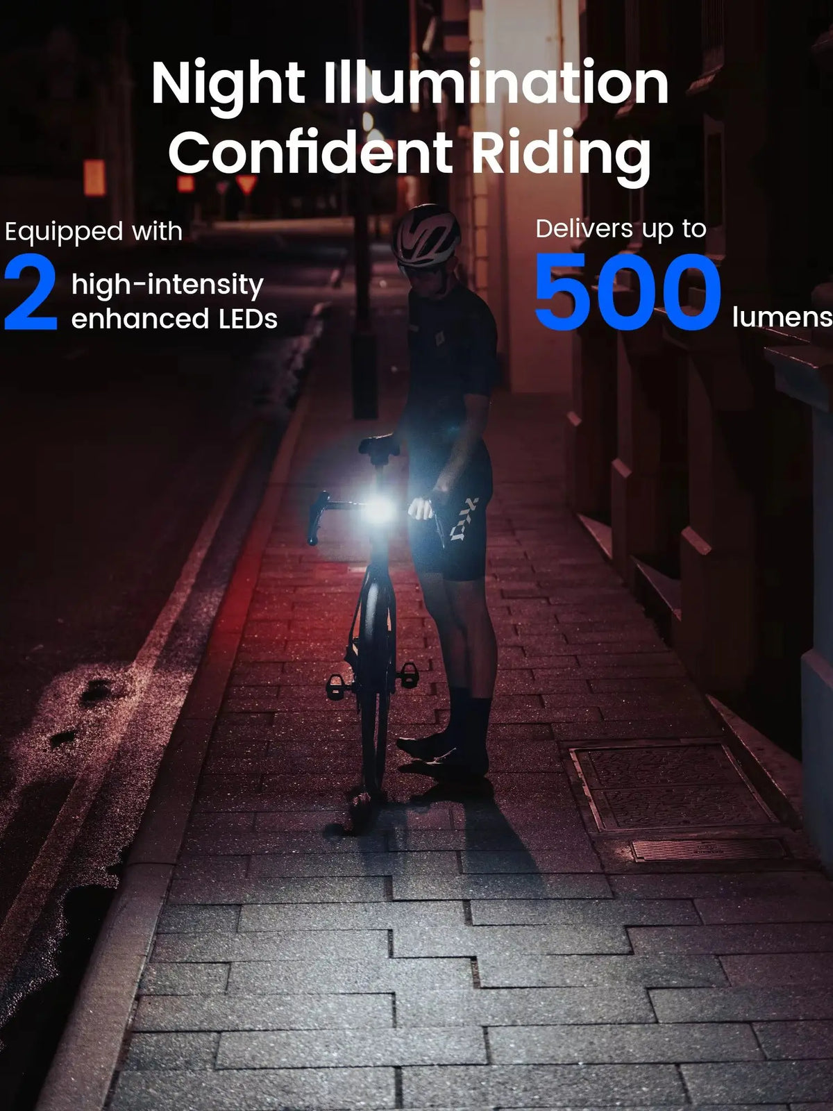 RAVEMEN FR500 Rechargeable Bicycle LED Headlight With GPS Mount