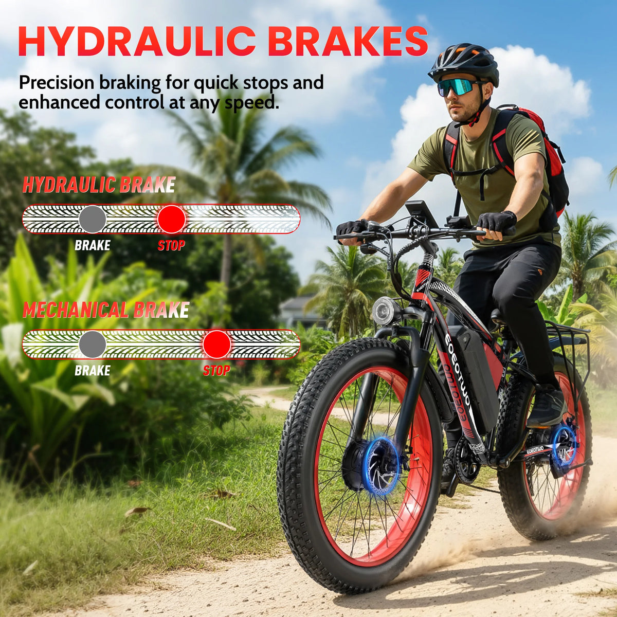 Eoeotwo Electric Fat Tire Bike 48V High Speed Mountain Ebike