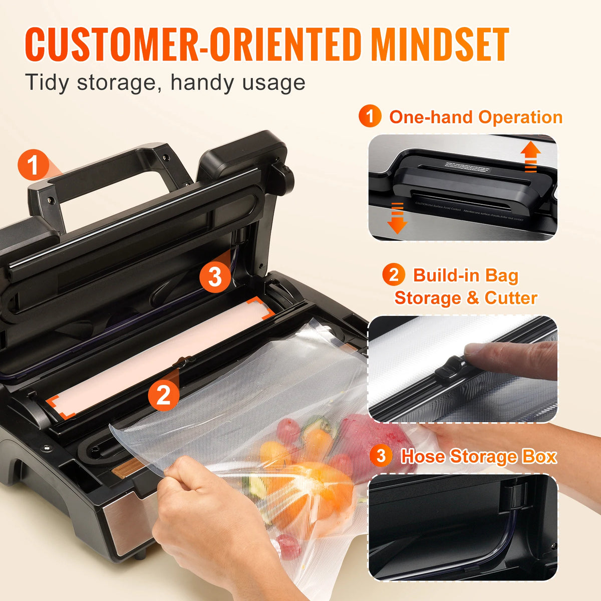 SucceBuy Food Vacuum Sealer Machine for Fresh Kitchen Storage