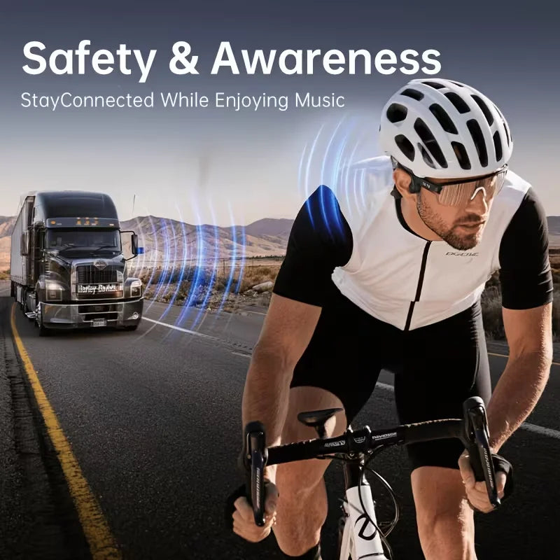 Open Ear Bone Conduction Wireless Sports Headphones With Microphone
