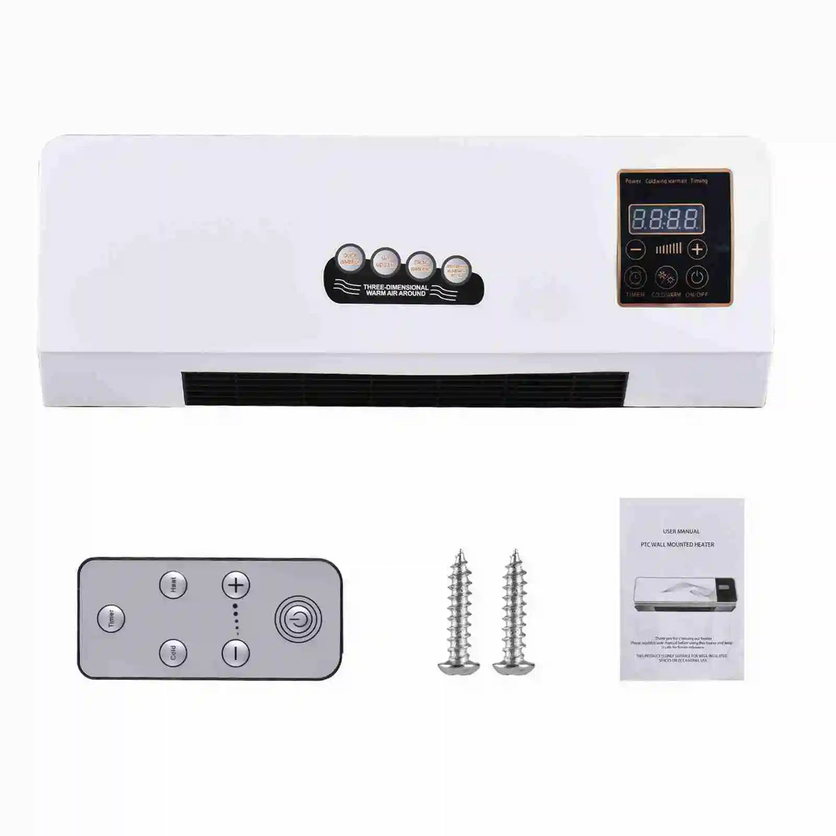 Wall Mounted Space Heater With Digital Display And Timer
