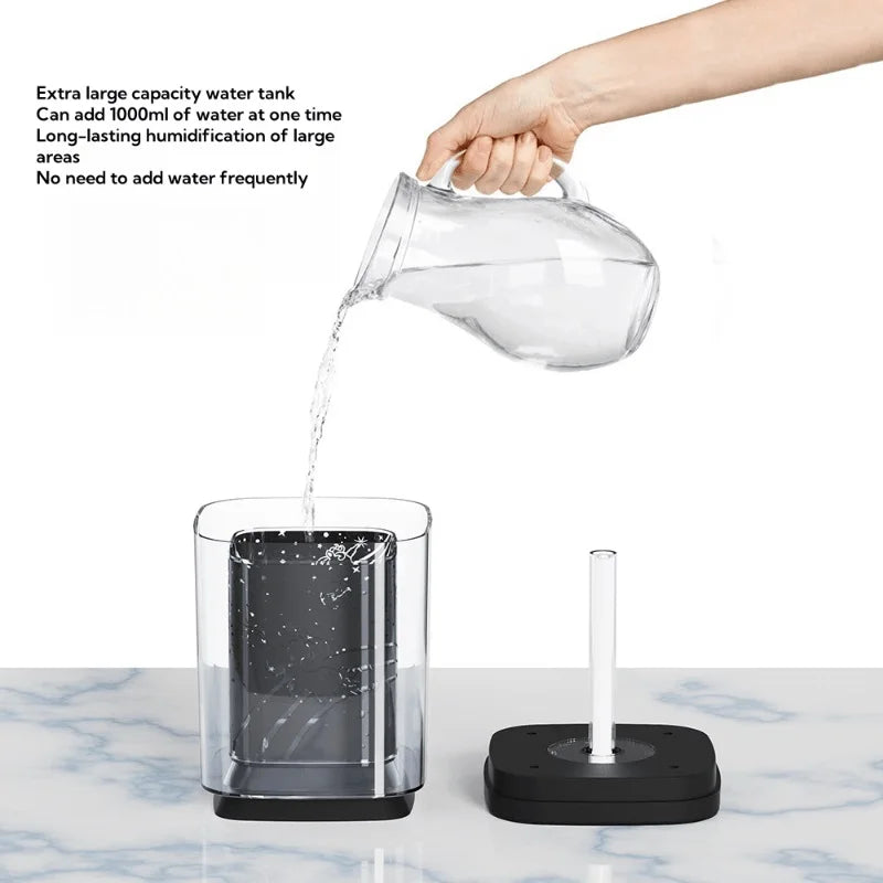 Air Humidifier With Dual Mist Modes And Colorful Nightlight