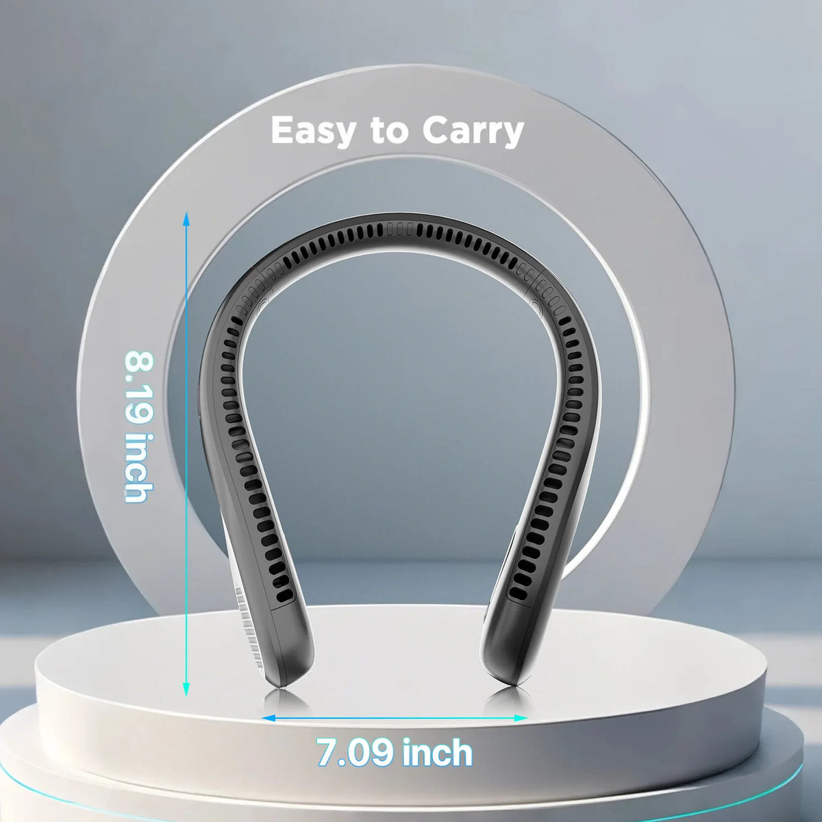 Bladeless Wearable Neck Fan With LED Display USB Rechargeable