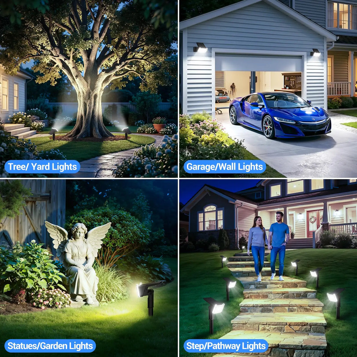 KPSTEK Solar Outdoor Spotlights Waterproof LED Landscape Lights