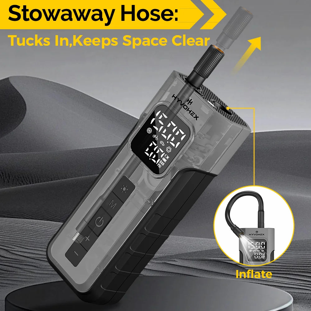 ETENWOLF C2 Wireless Portable Tire Inflator Compressor With LED Light