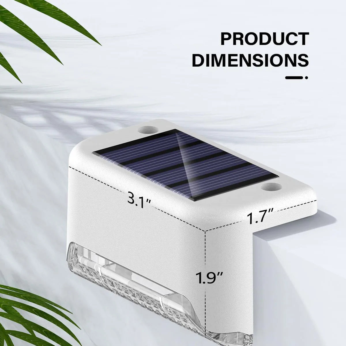 Solar Powered Deck Step Lights Outdoor Waterproof LED Stair Lighting