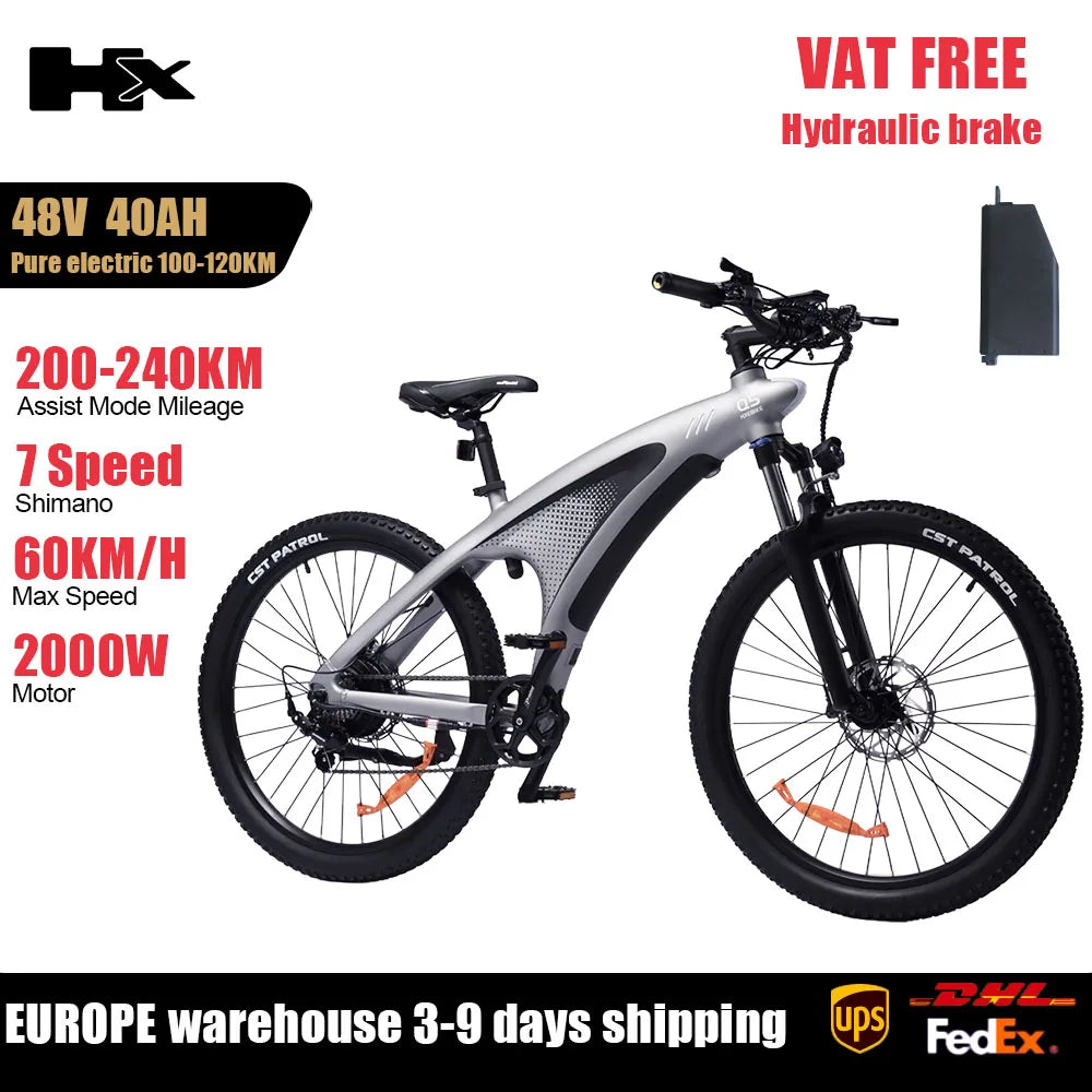 HUANCI Q5 Electric Mountain Bike With Torque Sensor Hydraulic Brakes