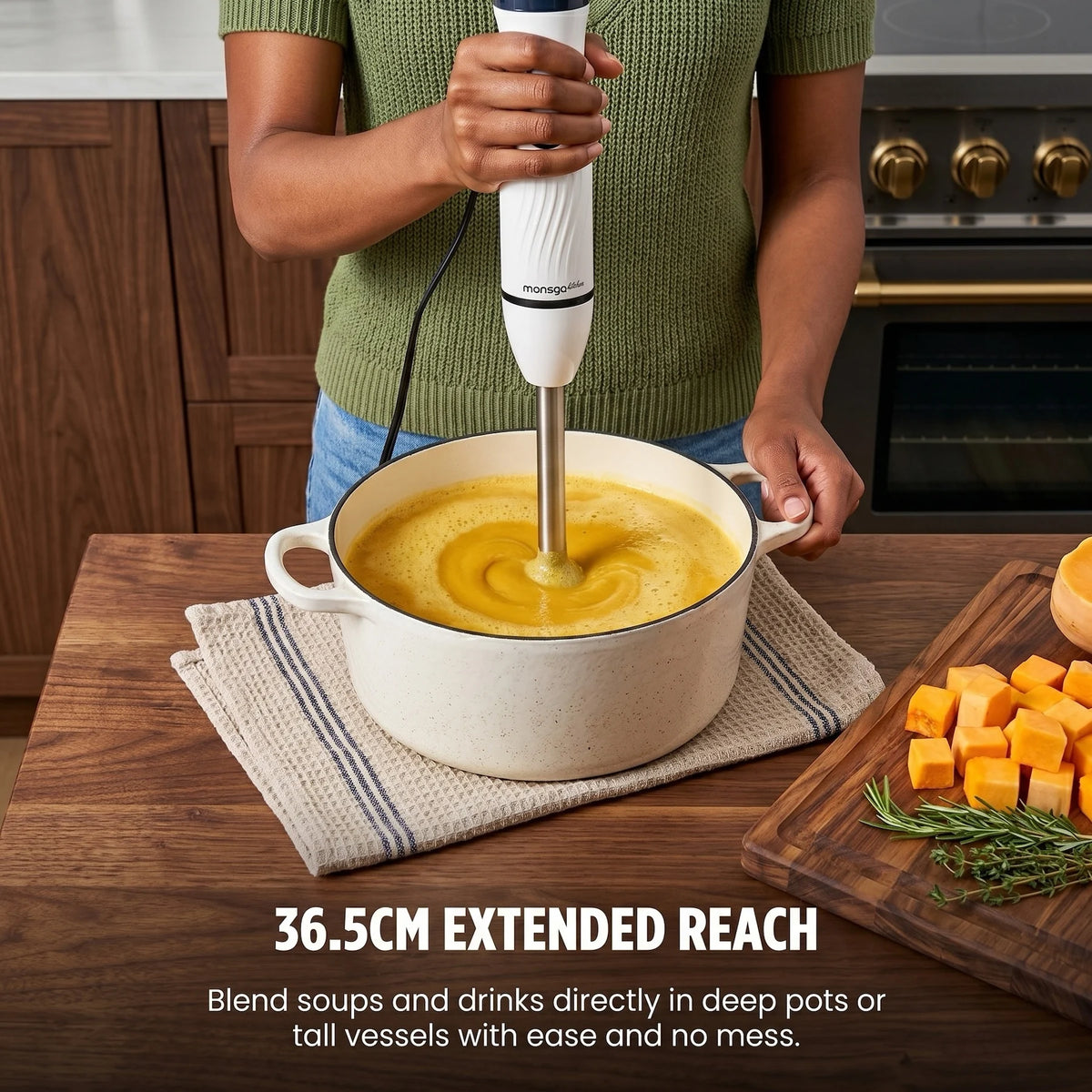 MONSGA Multifunctional Immersion Hand Blender With Chopper And Whisk