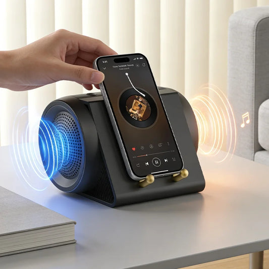 Wireless Induction Bluetooth Speaker With Phone Stand And Extended Playtime