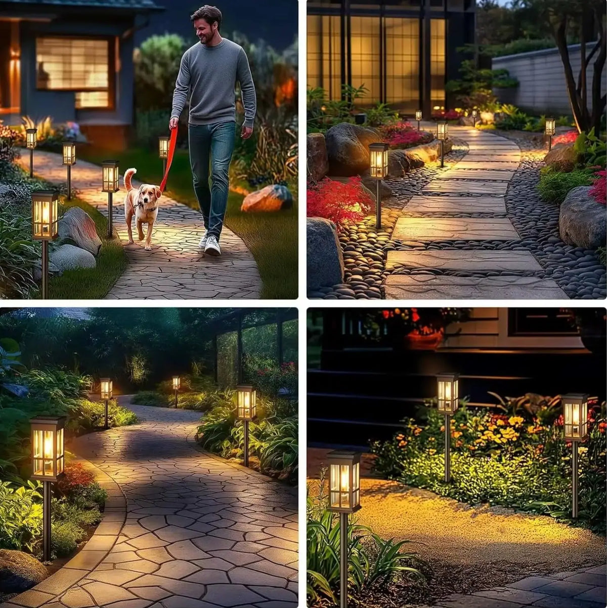 Solar Pathway Lights Waterproof LED Landscape Lighting For Gardens