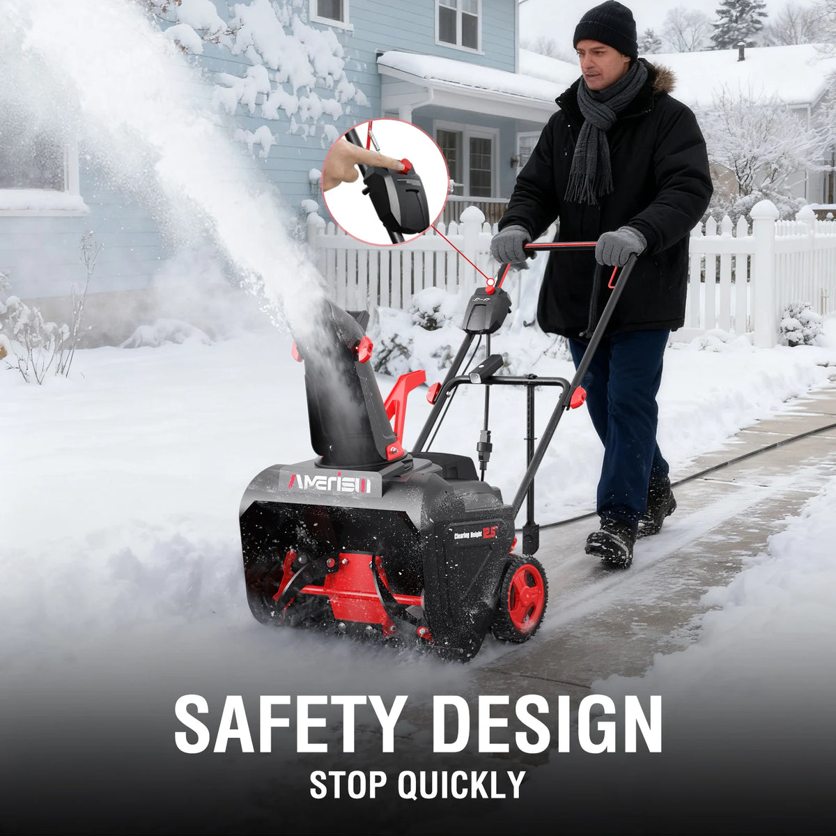 PowerSmart Electric Snow Blower With LED Light And Rotating Chute