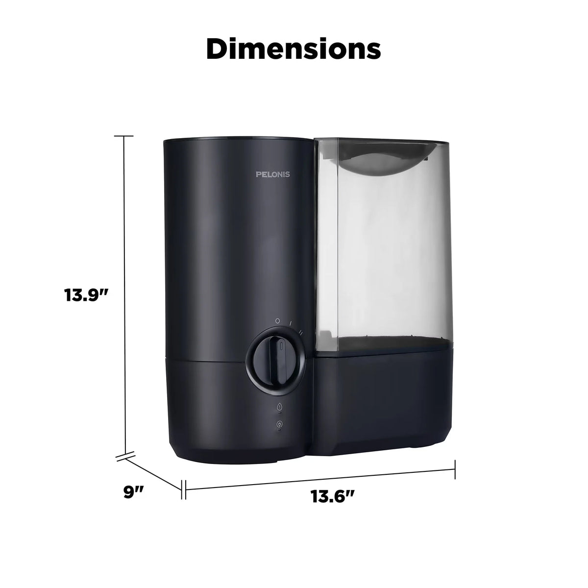 Pelonis Warm Mist Humidifier With Quiet Operation And Night Light