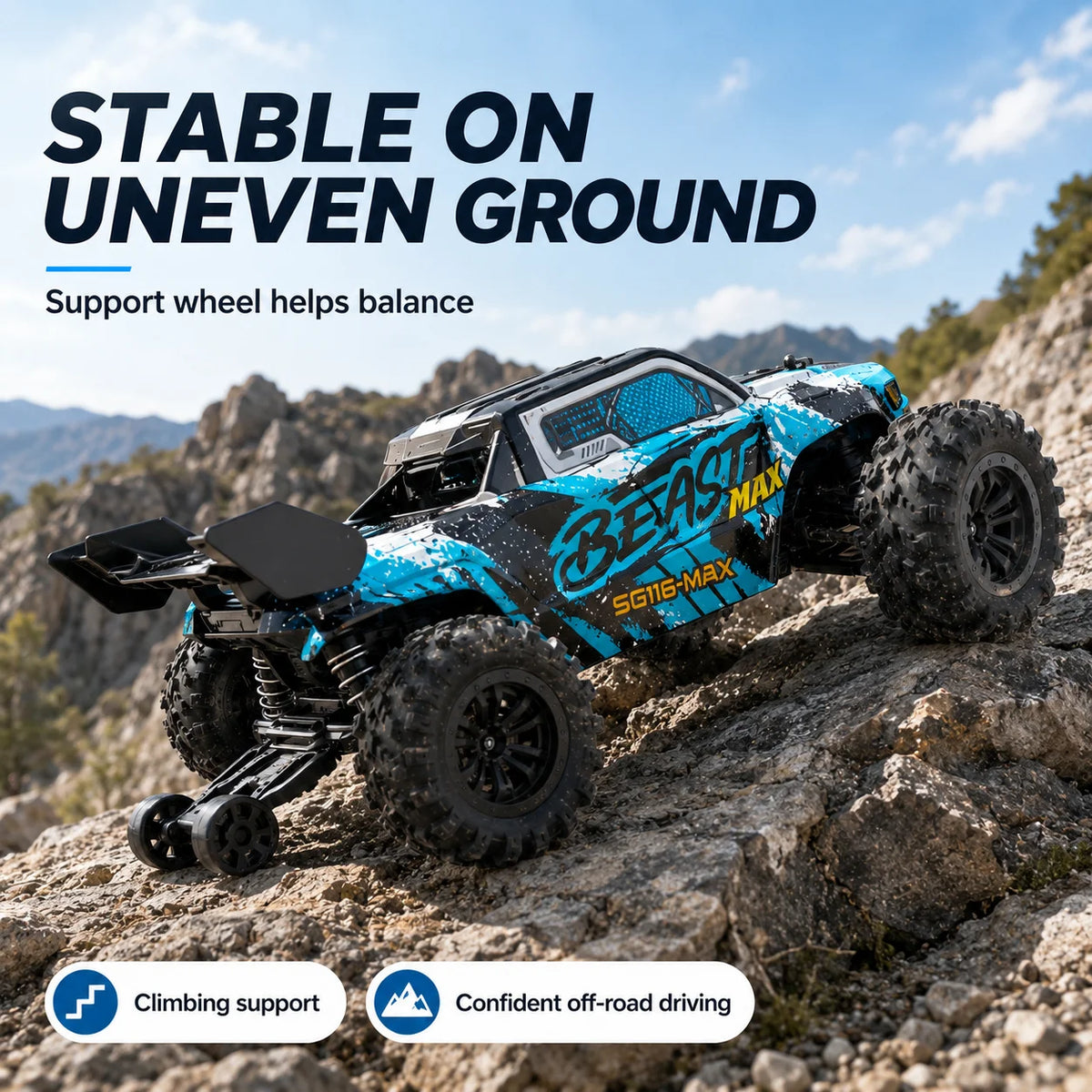 ZNLYRION Off-Road RC Buggy 4WD Remote Control Racing Truck