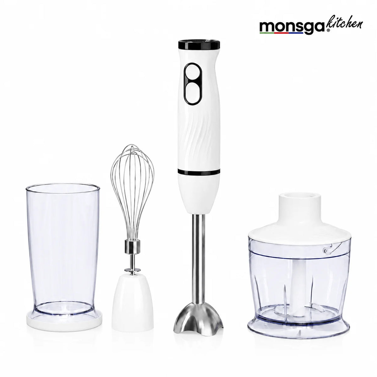 MONSGA Multifunctional Immersion Hand Blender With Chopper And Whisk
