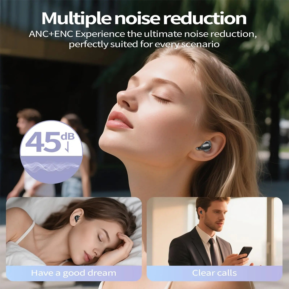 Drsaec Sleep Earbuds for Side Sleepers with ANC Bluetooth